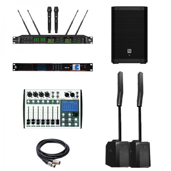 COMBO KARAOKE LOA CỘT ELECTRO - VOICE CHO KHÔNG GIAN TẦM 200M2